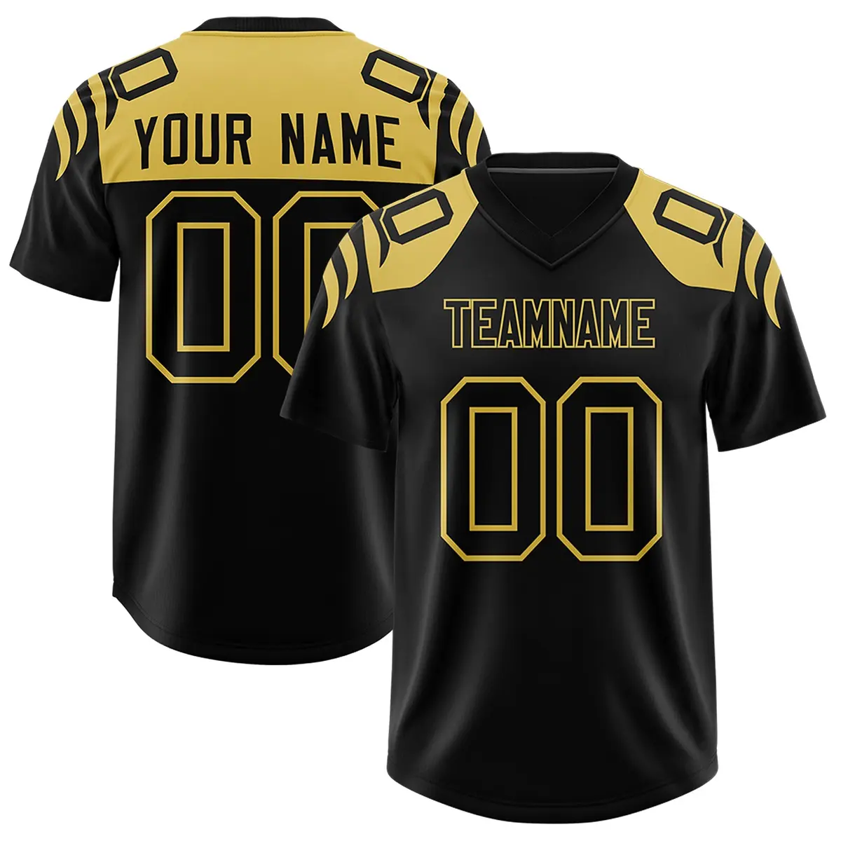 All Black Raglan Authentic Football Jersey