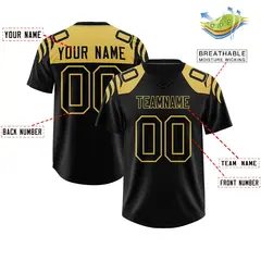 All Black Raglan Authentic Football Jersey 2