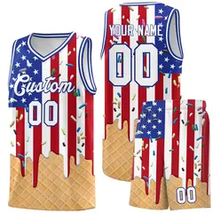 American Flag Ice Cream Element Pattern Basketball Kits 1