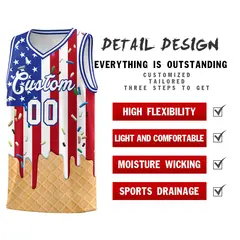 American Flag Ice Cream Element Pattern Basketball Kits 2