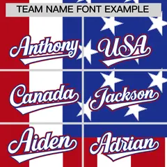 American Flag White Ice Cream Pattern V-Neck Hockey Jersey 3