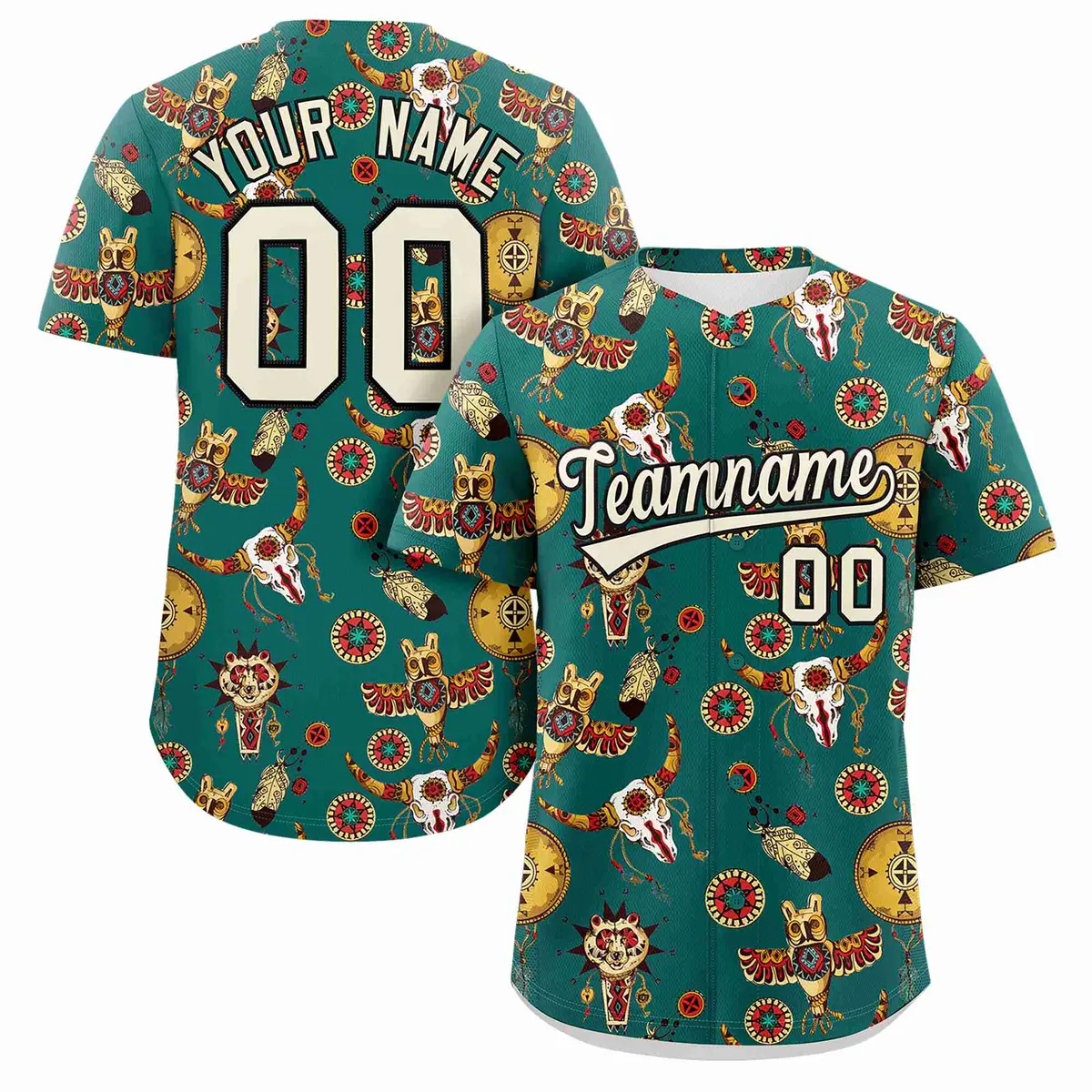 Aqua 3D Graffiti Pattern Baseball Jersey