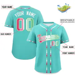 Aqua Abrosexual Pride Month Baseball Jersey 2