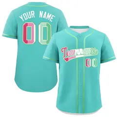 Aqua Abrosexual Pride Month Baseball Jersey