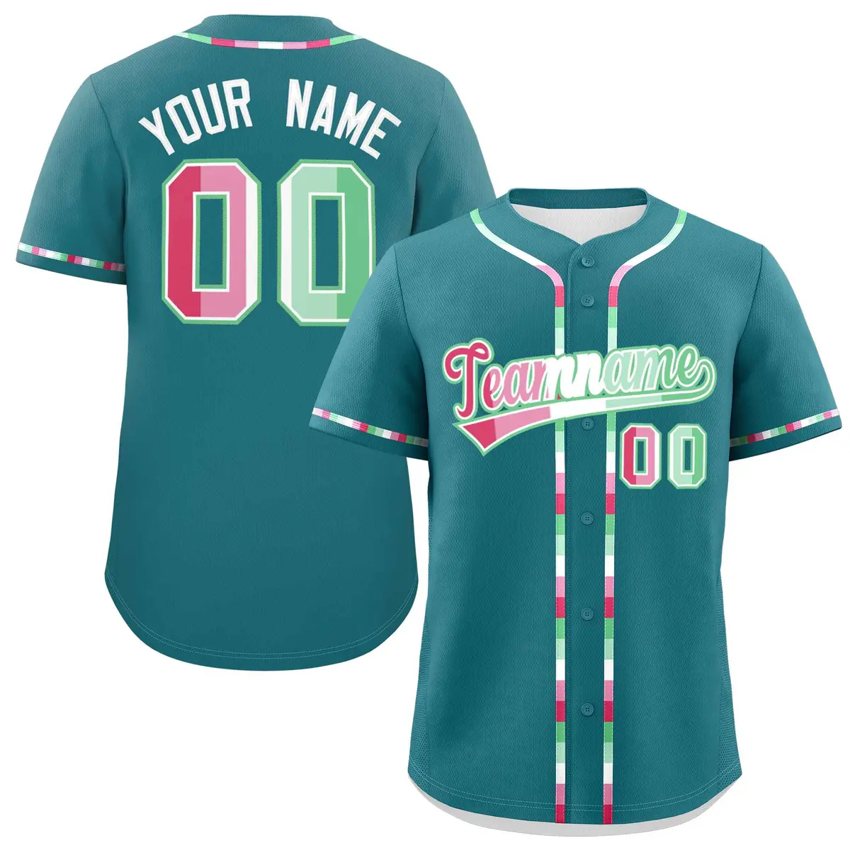 Aqua Abrosexual Pride Month Baseball Jersey