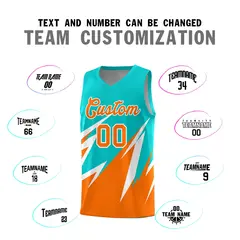 Aqua Abstract Mountain Pattern Basketball Jersey 3