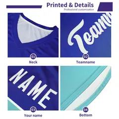 Aqua Abstract Mountain Pattern Basketball Jersey 5