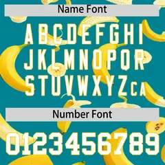 Aqua Banana Graffiti Pattern Fashion Baseball Jersey 3