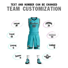 Aqua Black Classic Mesh Basketball Jersey 4