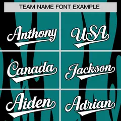 Aqua Black Flame Pattern Authentic Pullover Baseball Jersey 3
