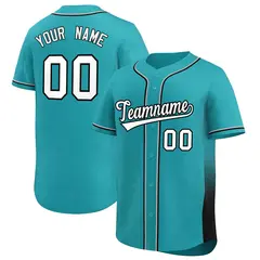 Aqua Black Gradient Side Authentic Baseball Jersey 1
