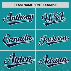 Aqua Black Gradient Sparkle-Effect Authentic Baseball Jersey 3