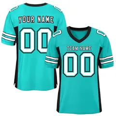 Aqua Black Insert Color Mesh Authentic Football Jersey 1