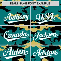 Aqua Black Khaki Camo Sleeveless Baseball Jersey 3