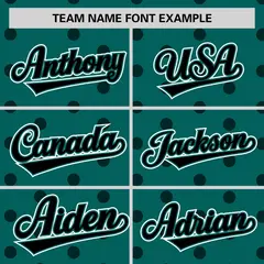 Aqua Black Polka Dot Graffiti Authentic Baseball Jersey 3