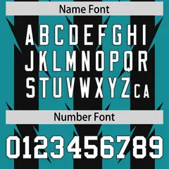 Aqua Black Razr Stripe Graffiti Pattern Flag Football Jersey 4
