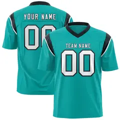 Aqua Black Shoulder Cut Two-Tone Flag Football Jersey