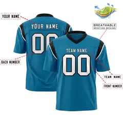Aqua Black Shoulder Cut Two-Tone Flag Football Jersey 2