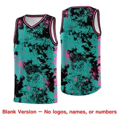 Aqua Black Vice Burst Graffiti Basketball Jersey 6