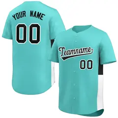 Aqua Black-White Side Two-Tone Authentic Baseball Jersey 1
