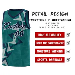 Aqua Boomerang Pattern Basketball Jersey 2