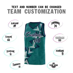 Aqua Boomerang Pattern Basketball Jersey 4
