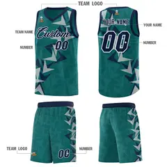 Aqua Boomerang Pattern Basketball Jersey 5
