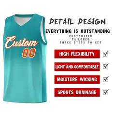 Aqua Bright Green Gradient Basketball Jersey Sports Uniform 2