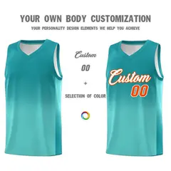 Aqua Bright Green Gradient Basketball Jersey Sports Uniform 3