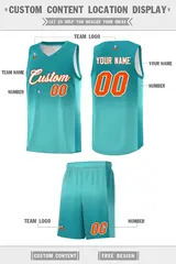 Aqua Bright Green Gradient Basketball Jersey Sports Uniform 5