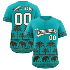 Aqua Brown Graffiti Pattern Bossinia Baseball Jersey 1