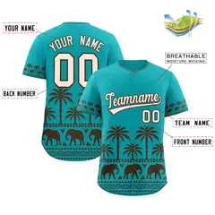 Aqua Brown Graffiti Pattern Bossinia Baseball Jersey 2