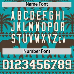 Aqua Brown Graffiti Pattern Bossinia Baseball Jersey 4