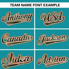 Aqua Camo Font Authentic Baseball Jersey 3