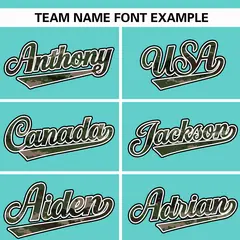 Aqua Camo Font Authentic Baseball Jersey 3