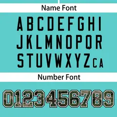 Aqua Camo Font Authentic Baseball Jersey 4
