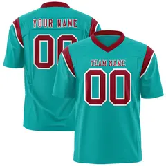 Aqua Cardinal Shoulder Cut Two-Tone Flag Football Jersey 1