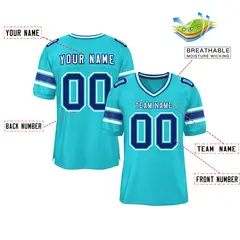 Aqua Classic Authentic Football Jersey 2