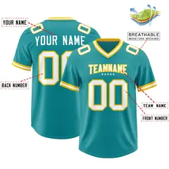 Aqua Classic Style American Football Jersey 2