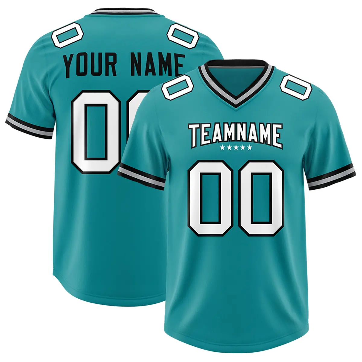 Aqua Classic Style American Football Jersey