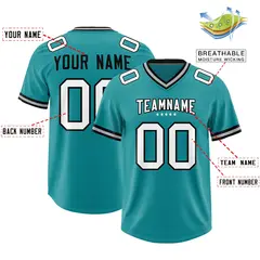 Aqua Classic Style American Football Jersey 2