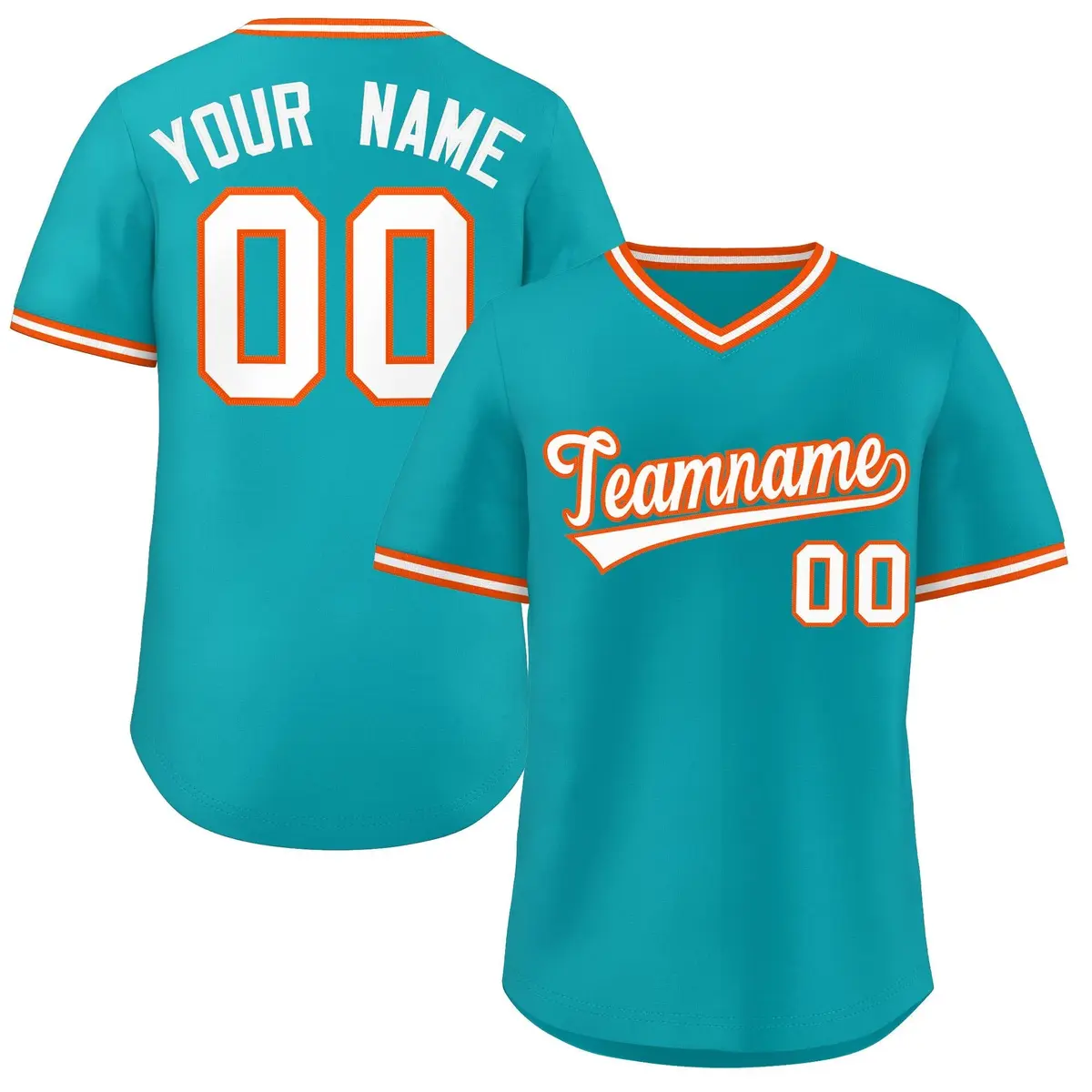 Aqua Classic Style Outdoor Pullover Baseball Jersey