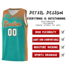 Aqua Cloud Pattern Sports Uniform Basketball Jersey Set 2