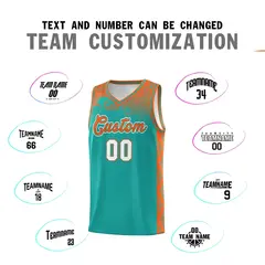 Aqua Cloud Pattern Sports Uniform Basketball Jersey Set 4