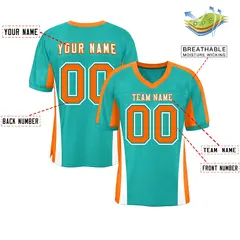 Aqua Color Block Mesh Authentic Football Jersey 2