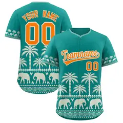 Aqua Cream Graffiti Pattern Bossinia Style Baseball Jersey