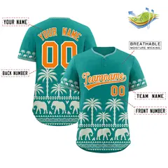 Aqua Cream Graffiti Pattern Bossinia Style Baseball Jersey 2