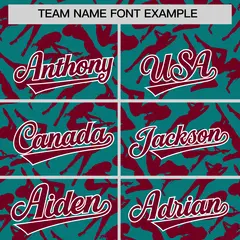 Aqua Crimson Graffiti Pattern Authentic Baseball Jersey 3