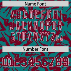 Aqua Crimson Graffiti Pattern Authentic Baseball Jersey 4
