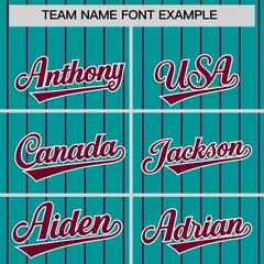 Aqua Crimson Stripe Raglan Sleeves Fashion Baseball Jersey 3